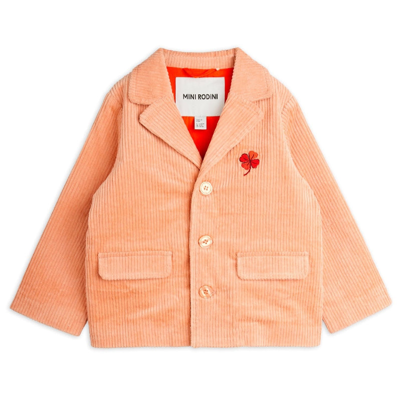 mini rodini clover emb corduroy blazer pink