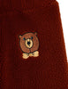 mini rodini bear embroidered pile trousers brown