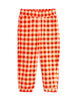 mini rodini gingham fleece trousers red