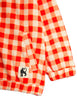 mini rodini gingham fleece jacket red