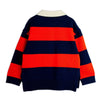 mini rodini clover emblem knitted rugby sweater red
