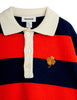 mini rodini clover emblem knitted rugby sweater red