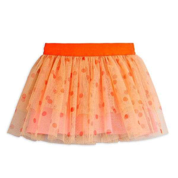 Orange tulle skirt with a solid orange band 