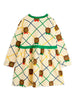 mini rodini bear check aop dress off-white