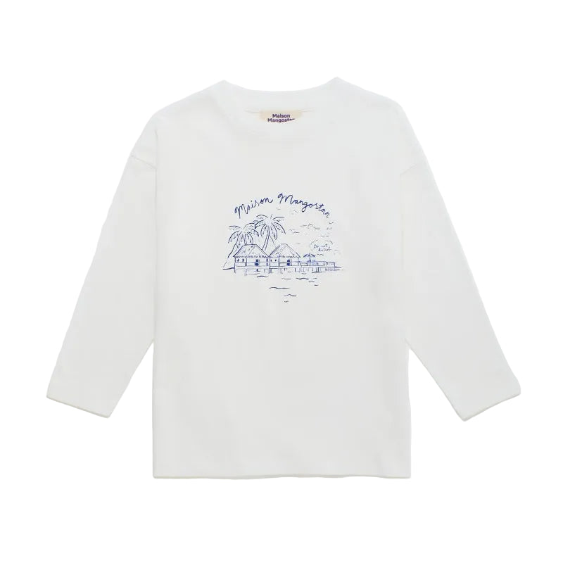 maison mangostan leisurely long sleeve t-shirt off-white