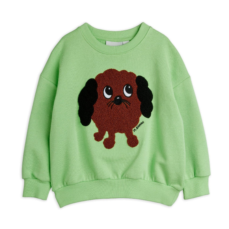 mini rodini doggie chenille sweatshirt green