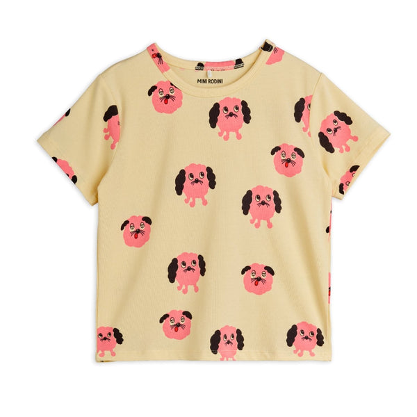 mini rodini doggies aop short sleeve t-shirt yellow