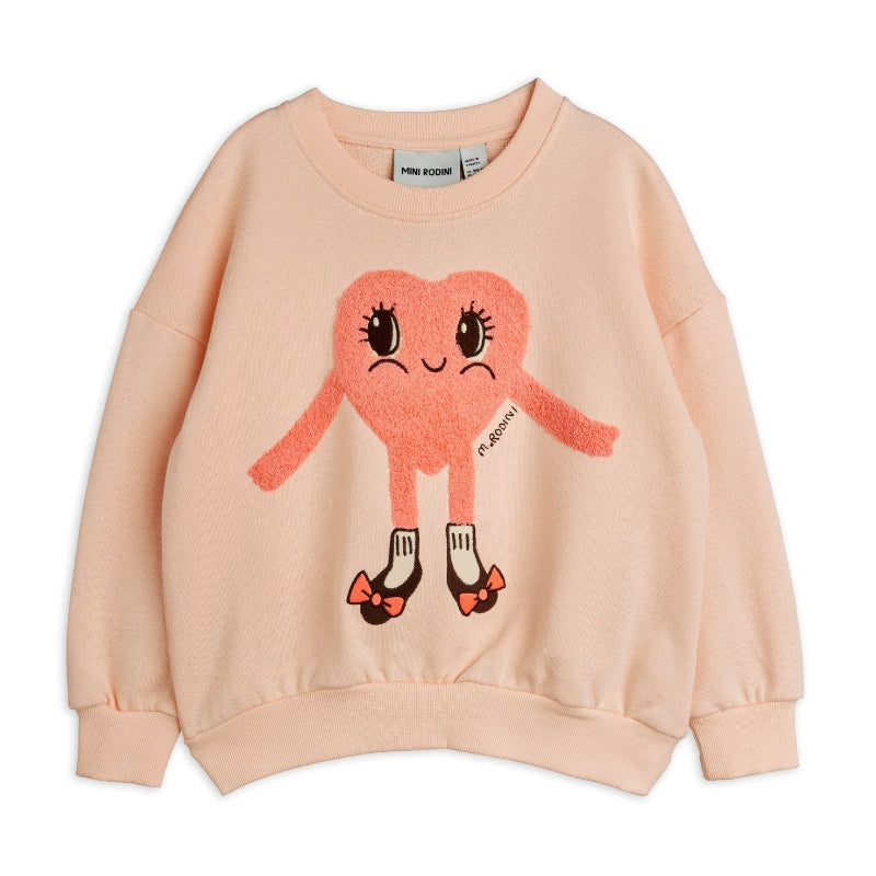 mini rodini heart chenille sweatshirt pink