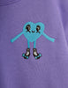 mini rodini heart embroidered sweatshirt purple