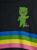 mini rodini alien stripe sweatshirt black