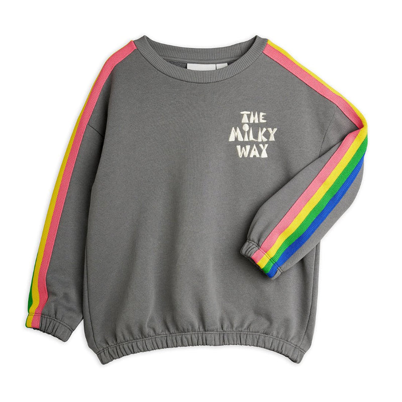 mini rodini milky way rainbow panel sweatshirt grey