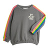 mini rodini milky way rainbow panel sweatshirt grey