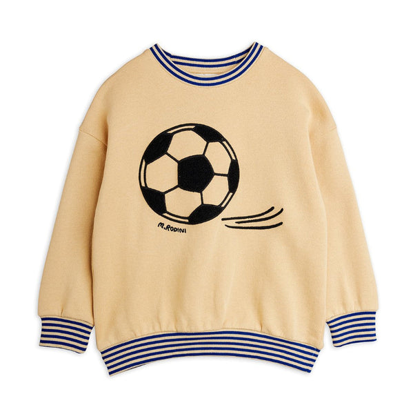 mini rodini football chenille sweatshirt beige