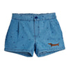 mini rodini lightweight denim dots aop shorts blue