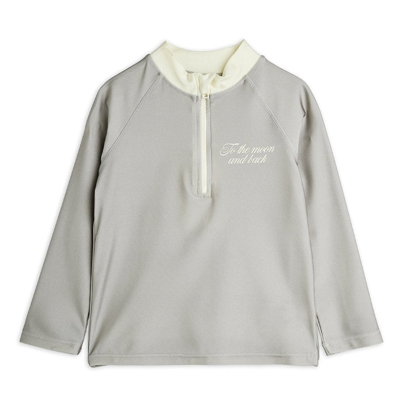 mini rodini to the moon long sleeve uv swim top grey