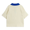 mini rodini cable knit polo shirt off-white