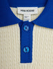 mini rodini cable knit polo shirt off-white