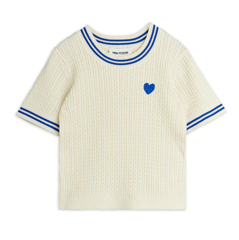 mini rodini cable knit top off-white