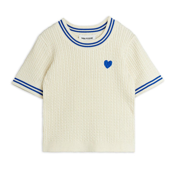 mini rodini cable knit top off-white