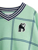 mini rodini check aop panther patch sweatshirt green