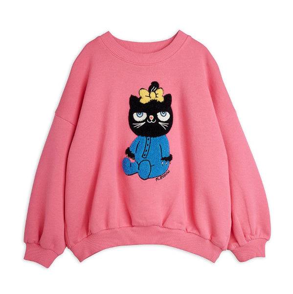 mini rodini cat chenille sweatshirt pink