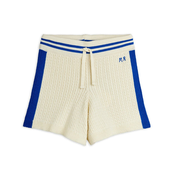 mini rodini cable knit shorts off-white