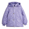 mini rodini heart quilted hooded puffer purple