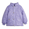 mini rodini heart quilted hooded puffer purple