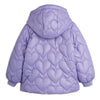 mini rodini heart quilted hooded puffer purple