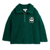 mini rodini panda patch chunky knit sweater green