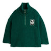 mini rodini panda patch chunky knit sweater green