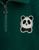 mini rodini panda patch chunky knit sweater green