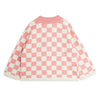 mini rodini chess check knitted sweater pink