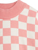 mini rodini chess check knitted sweater pink