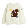 mini rodini skiing squirrel chenille sweatshirt off-white