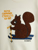 mini rodini skiing squirrel chenille sweatshirt off-white