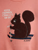 mini rodini skiing squirrel chenille sweatshirt pink