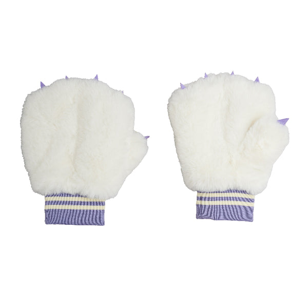 mini rodini faux fur mittens off-white