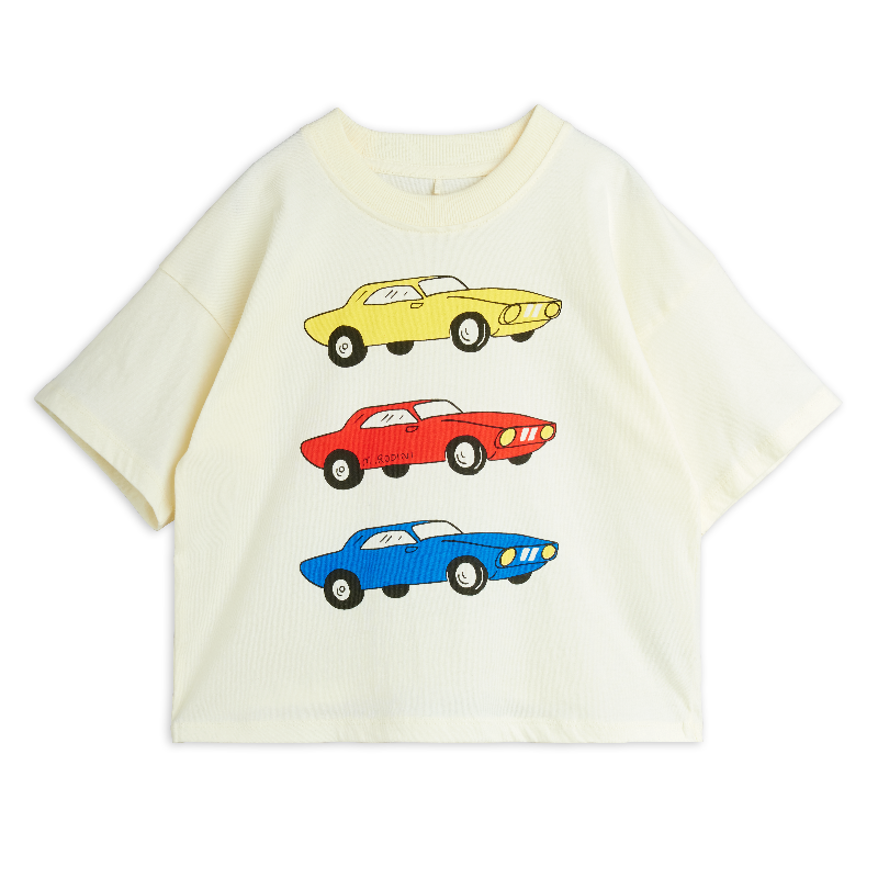 mini rodini cars sp short sleeve t-shirt off-white