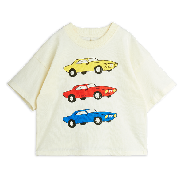 mini rodini cars sp short sleeve t-shirt off-white