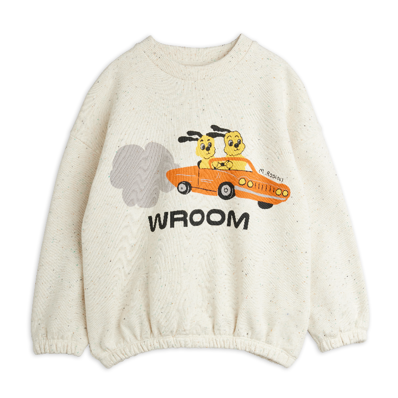 mini rodini racing rabbits sp sweatshirt off-white
