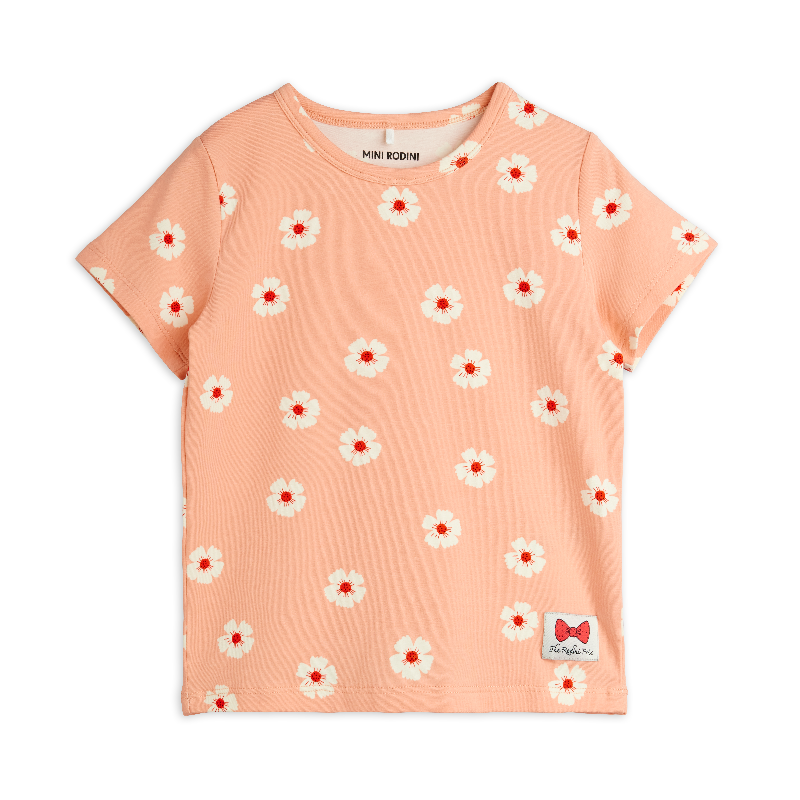 mini rodini flowers aop short sleeve t-shirt pink