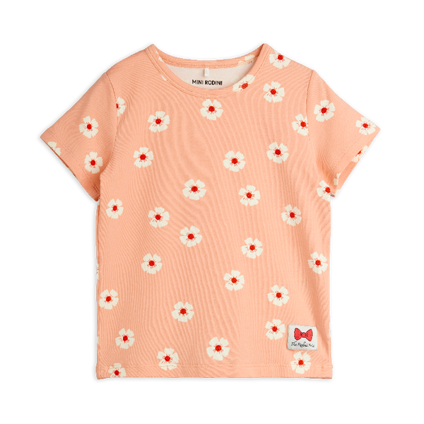 mini rodini flowers aop short sleeve t-shirt pink