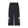 molo black pants with floral embroidery 