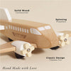 Wooden toy airplane with spinning propellers 