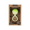 Green rattle toy in a brown Oli & Carol packaging on a white background