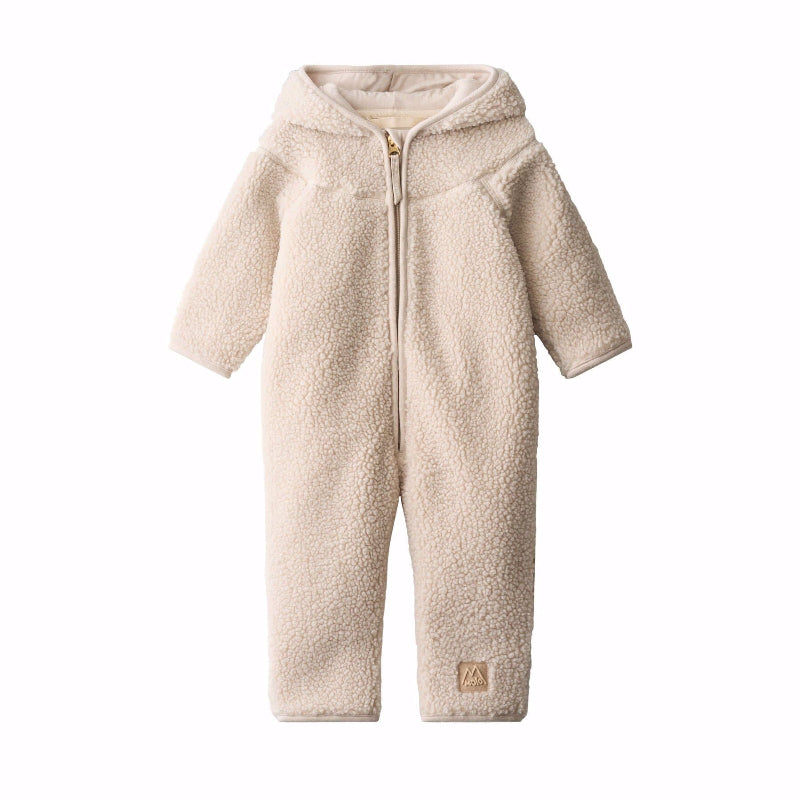 molo umeko fleece baby romper soft powder