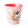 melamine small kids cups set pink farm prints