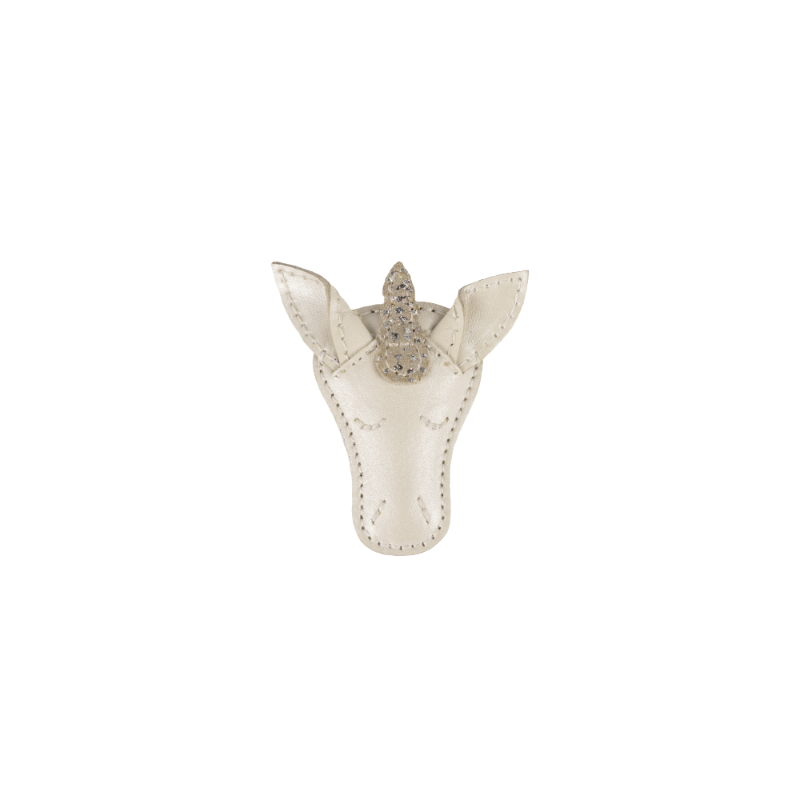 donsje unicorn hair clip off-white metallic