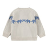 molo bobi knit baby cardigan blue elephants